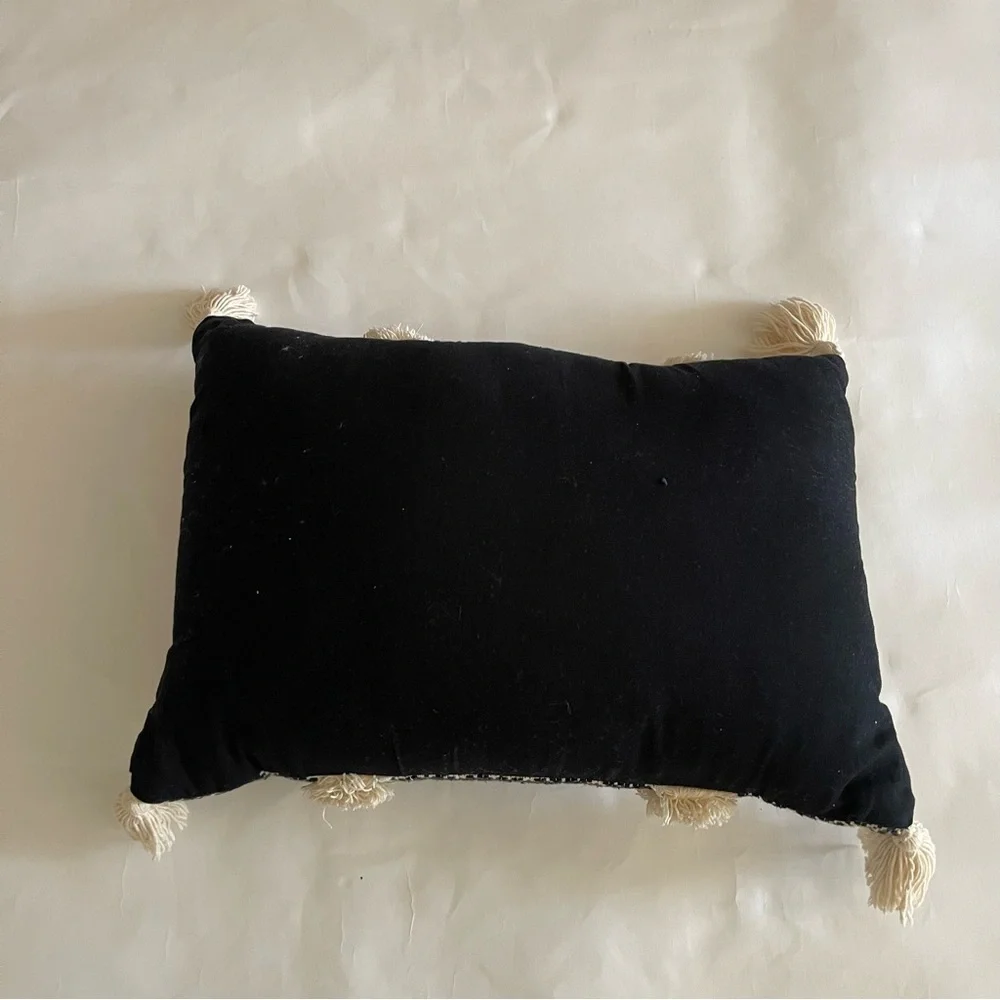 Stylish Black and Cream Geometric Pillow